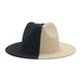 Wholesale color block wool felt hat flat brim jazz hat JDC-FH-Guanchuan002 Fashionhat 冠川 black beige M(56-58cm) Wholesale Jewelry JoyasDeChina Joyas De China