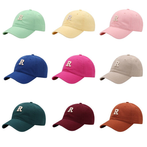 Wholesale Color Soft Top R Letter Cotton Baseball Hat JDC-FH-SiLi005 Fashionhat 思黎 Wholesale Jewelry JoyasDeChina Joyas De China