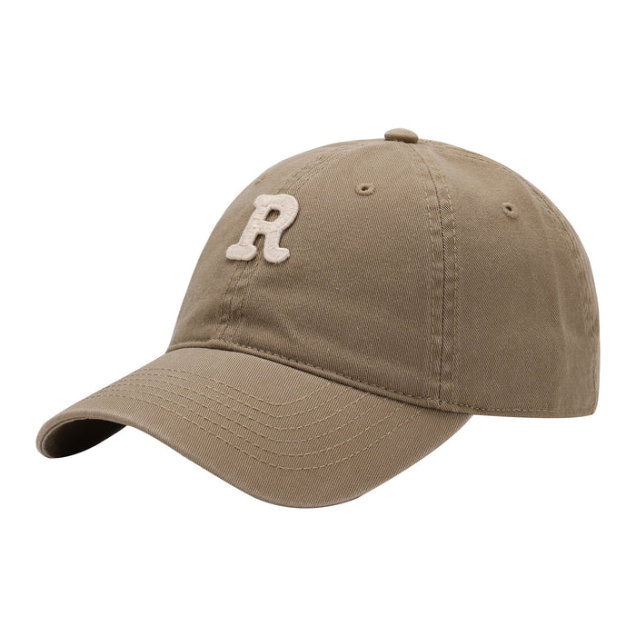 Wholesale Color Soft Top R Letter Cotton Baseball Hat JDC-FH-SiLi005 Fashionhat 思黎 dark khaki adjustable Wholesale Jewelry JoyasDeChina Joyas De China