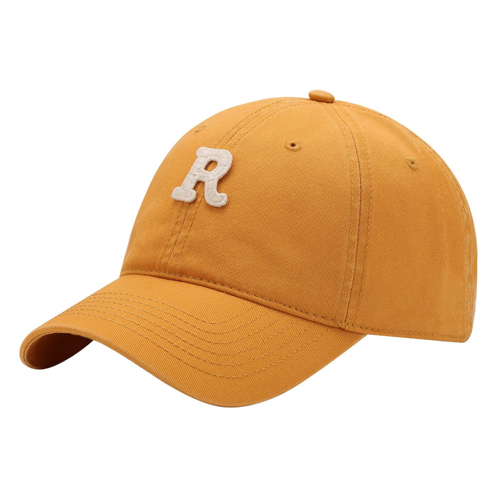 Wholesale Color Soft Top R Letter Cotton Baseball Hat JDC-FH-SiLi005 Fashionhat 思黎 mustard yellow adjustable Wholesale Jewelry JoyasDeChina Joyas De China