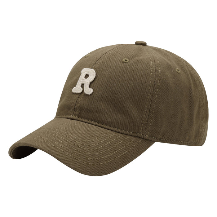 Wholesale Color Soft Top R Letter Cotton Baseball Hat JDC-FH-SiLi005 Fashionhat 思黎 olive green adjustable Wholesale Jewelry JoyasDeChina Joyas De China