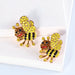 Wholesale Colored Rhinestone Bee Alloy Earrings JDC-ES-JJ357 Earrings 聚嘉 Wholesale Jewelry JoyasDeChina Joyas De China