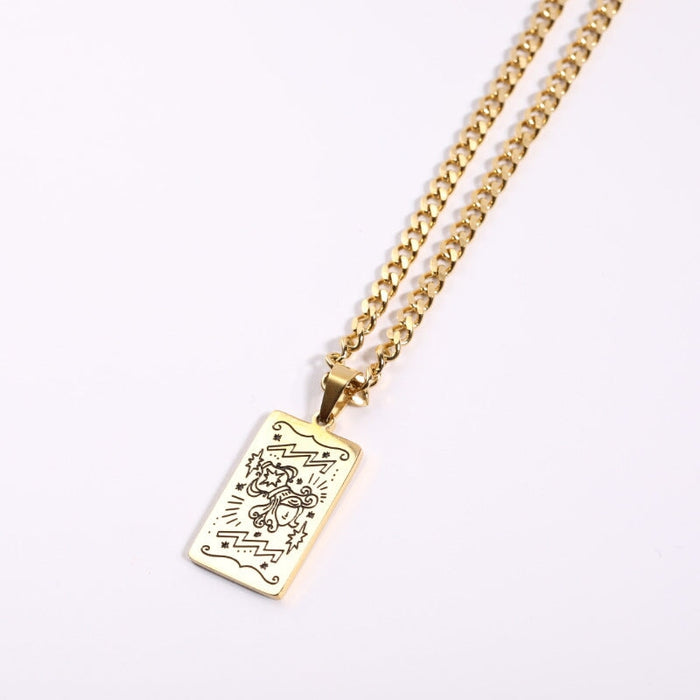 Wholesale Constellation Pendant Stainless Steel Gold Plated Necklace JDC-NE-Jif052 Necklaces 集沣 Wholesale Jewelry JoyasDeChina Joyas De China