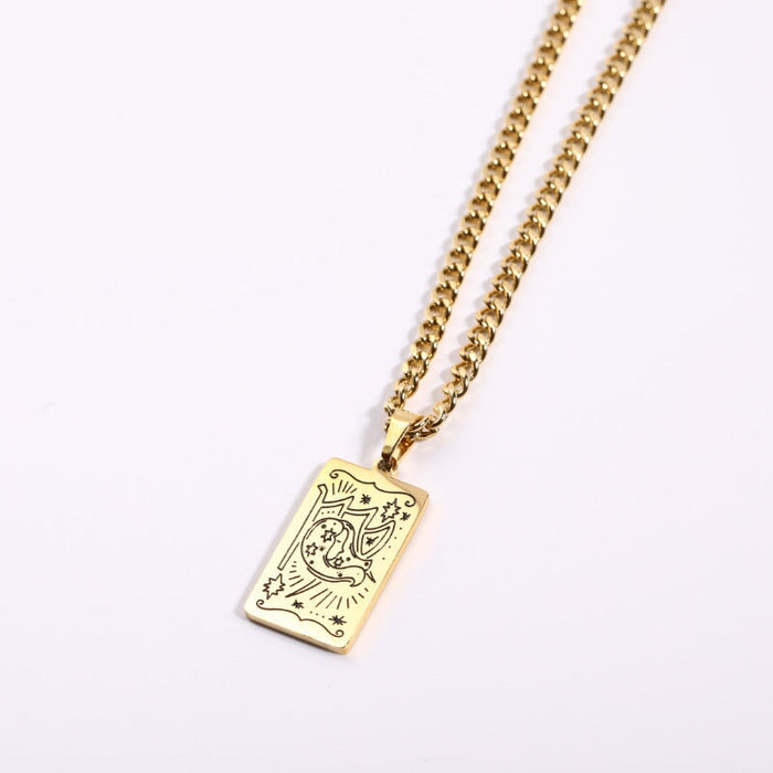 Wholesale Constellation Pendant Stainless Steel Gold Plated Necklace JDC-NE-Jif052 Necklaces 集沣 Wholesale Jewelry JoyasDeChina Joyas De China