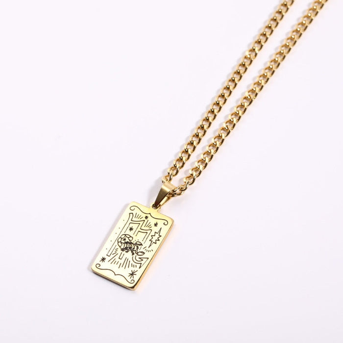 Wholesale Constellation Pendant Stainless Steel Gold Plated Necklace JDC-NE-Jif052 Necklaces 集沣 Wholesale Jewelry JoyasDeChina Joyas De China