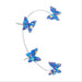 Wholesale Copper Blue Butterfly Earrings JDC-ES-GM001 Earrings 冈麦 Dark blue Sequin right Wholesale Jewelry JoyasDeChina Joyas De China