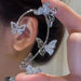 Wholesale Copper Silver Hollow Butterfly Ear Clip Earrings JDC-ES-GM002 Earrings 冈麦 #3 hollow silver left Wholesale Jewelry JoyasDeChina Joyas De China
