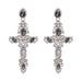 Wholesale cross alloy frame earrings JDC-ES-LIUM016 Earrings 榴芒 Silver + black Wholesale Jewelry JoyasDeChina Joyas De China