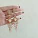 Wholesale Crystal Silver Needle Copper Earrings JDC-ES-JW015 Earrings 佳伟 pink Wholesale Jewelry JoyasDeChina Joyas De China