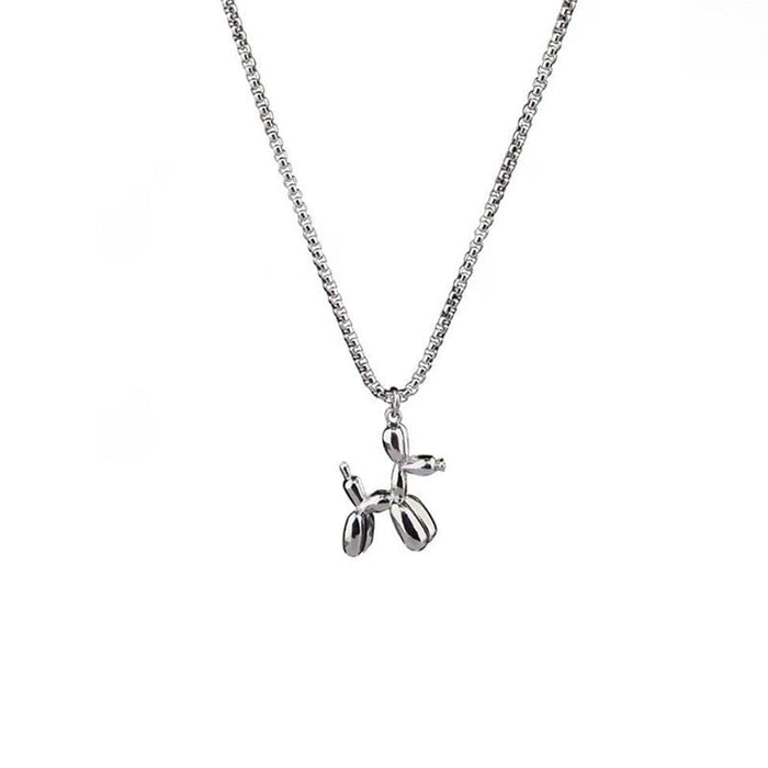 Wholesale Cute balloon air dog clavicle chain puppy necklace titanium steel electroplating 18K gold necklace women Necklaces JoyasDeChina Wholesale Jewelry JoyasDeChina Joyas De China