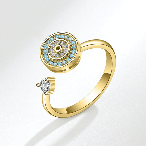 Wholesale Devil's Eye Spinning Electroplated Copper Ring JDC-RS-YZM081 Rings 伊之美 gold adjustable Wholesale Jewelry JoyasDeChina Joyas De China
