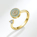 Wholesale Devil's Eye Spinning Electroplated Copper Ring JDC-RS-YZM081 Rings 伊之美 gold adjustable Wholesale Jewelry JoyasDeChina Joyas De China