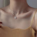 Wholesale diamond butterfly double-layer necklace women's geometric necklace simple clavicle chain Necklaces JoyasDeChina Wholesale Jewelry JoyasDeChina Joyas De China