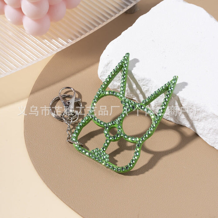 Wholesale Diamond Emergency Window Breaker Multifunctional Metal Keychain JDC-KC-ZY017 Keychains JoyasDeChina green Wholesale Jewelry JoyasDeChina Joyas De China