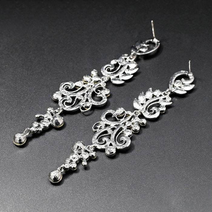 Wholesale diamond-set alloy long earrings JDC-ES-GSDB023 Earrings 丹比华比 Wholesale Jewelry JoyasDeChina Joyas De China