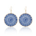 Wholesale Dream Catcher Plating Alloy Round Earrings JDC-ES-Daiq001 Earrings 黛茜 E1346-3 royal blue Wholesale Jewelry JoyasDeChina Joyas De China