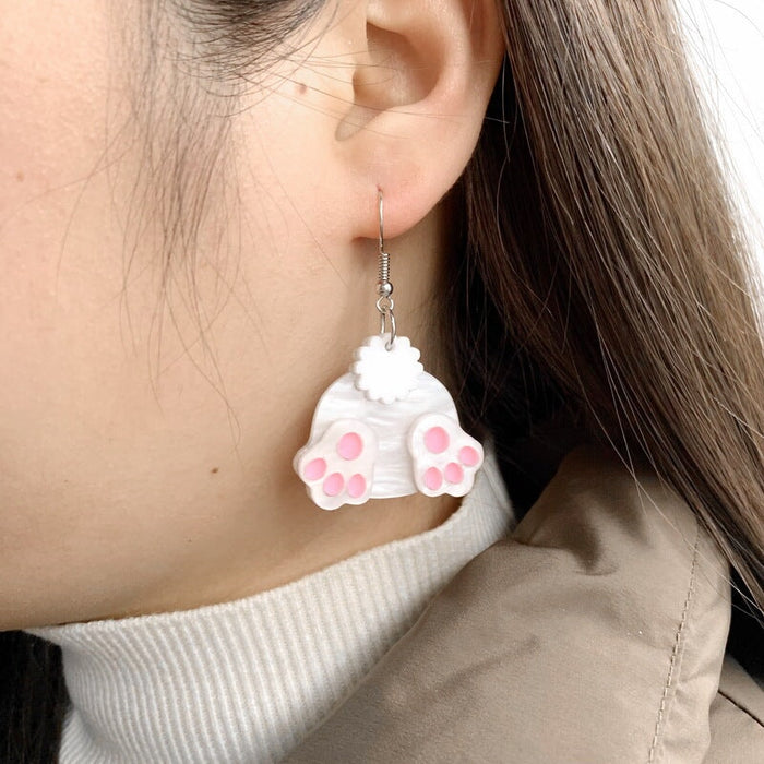 Wholesale Easter Asymmetric Bunny Butt Earrings JDC-ES-XUEP006 Earrings 雪帕 Wholesale Jewelry JoyasDeChina Joyas De China