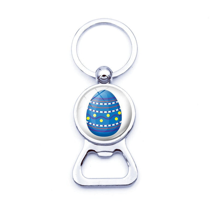 Wholesale Easter Bunny Alloy Silver Plated Glass Jewel Opener Keychain JDC-KC-XuS002 Keychains 溆水 XSWX1216-2 Wholesale Jewelry JoyasDeChina Joyas De China