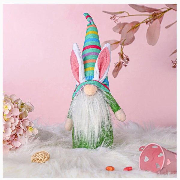 Wholesale Easter Bunny Doll Colored Long Hat Gnome Doll Fabric Ornament JDC-OS-GangL008 Ornaments 港恋 As shown green Wholesale Jewelry JoyasDeChina Joyas De China