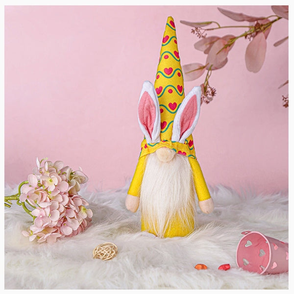 Wholesale Easter Bunny Doll Colored Long Hat Gnome Doll Fabric Ornament JDC-OS-GangL008 Ornaments 港恋 As shown yellow Wholesale Jewelry JoyasDeChina Joyas De China