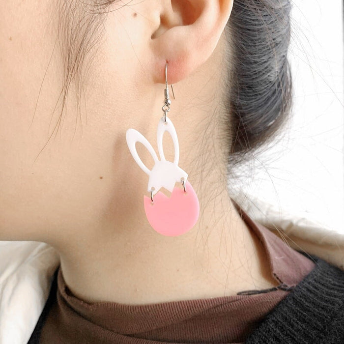 Wholesale Easter Cute Easter Egg Bunny Earrings JDC-ES-XUEP007 Earrings 雪帕 Wholesale Jewelry JoyasDeChina Joyas De China