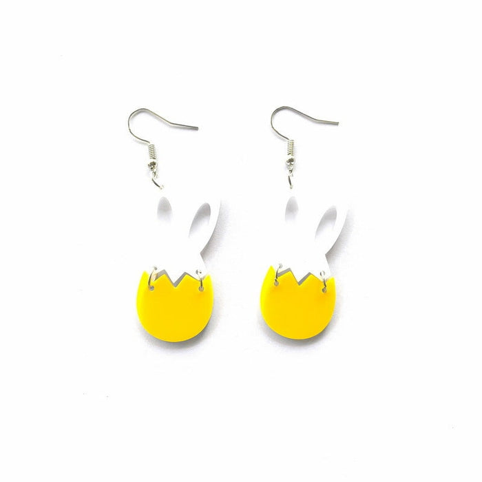 Wholesale Easter Cute Easter Egg Bunny Earrings JDC-ES-XUEP007 Earrings 雪帕 yellow Wholesale Jewelry JoyasDeChina Joyas De China