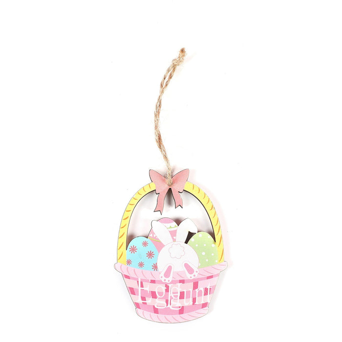 Wholesale Easter Wood Egg Pendant Egg Basket Listing Easter Rabbit Small Pendant MOQ≥2 JDC-PT-ChuangY001 创艺 21-121A Basket Wholesale Jewelry JoyasDeChina Joyas De China