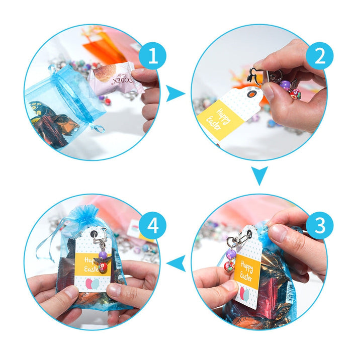 Wholesale Easter Zinc Alloy Organza Coated Paper Decorations Keychain Bag Egg Card DIY JDC-KC-MZhou001 明洲 Wholesale Jewelry JoyasDeChina Joyas De China