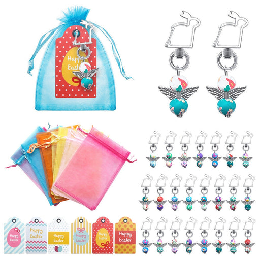 Wholesale Easter Zinc Alloy Organza Coated Paper Decorations Keychain Bag Egg Card DIY JDC-KC-MZhou001 明洲 Wholesale Jewelry JoyasDeChina Joyas De China