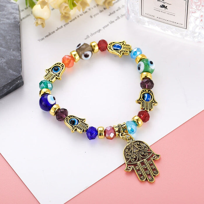 Wholesale Fatima Palm Demon Eye Alloy Bracelet JDC-BT-Daiq001 Bracelet 黛茜 B2118-3 mixed color Wholesale Jewelry JoyasDeChina Joyas De China