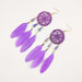 Wholesale Feather Tassel Plated Metal Dream Catcher Earrings JDC-ES-Daiq002 Earrings 黛茜 Wholesale Jewelry JoyasDeChina Joyas De China