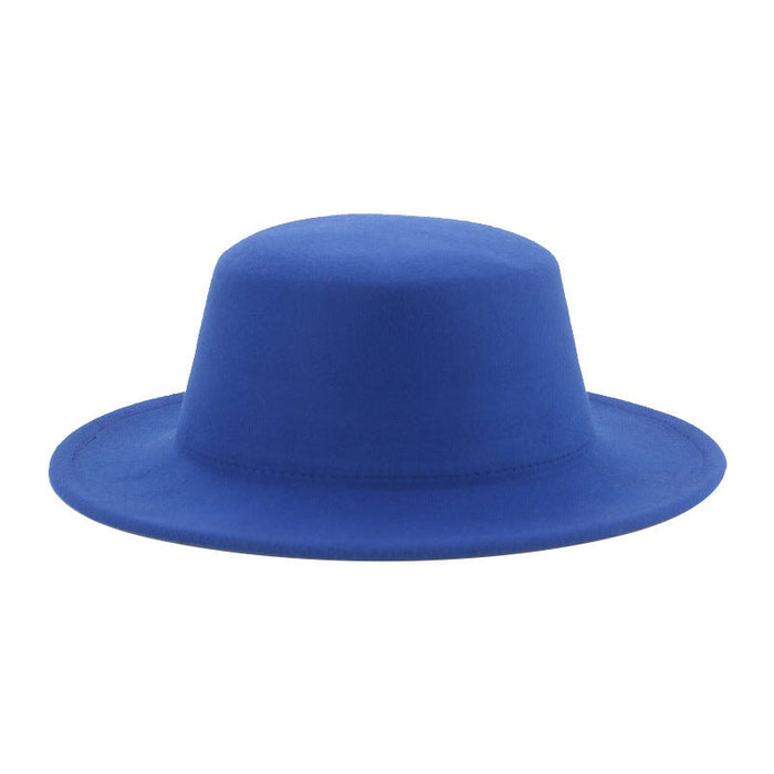 Wholesale flat hat woolen wide brim hat JDC-FH-Guanchuan006 Fashionhat 冠川 blue M(56-58cm) Wholesale Jewelry JoyasDeChina Joyas De China