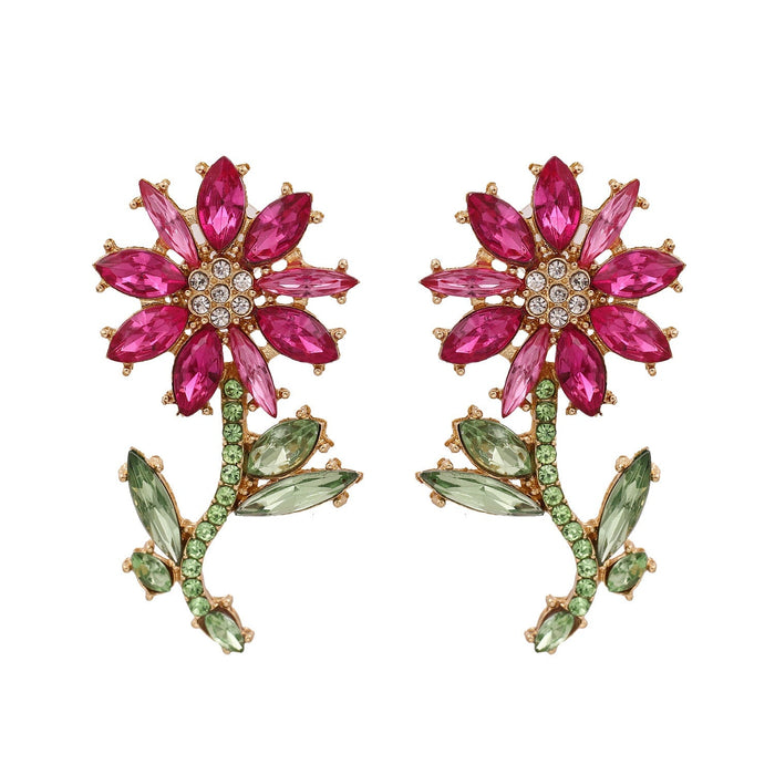 Wholesale flower alloy earringsJDC-ES-LIUM015 Earrings 榴芒 54042-RD(red) Wholesale Jewelry JoyasDeChina Joyas De China