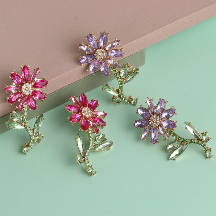 Wholesale flower alloy earringsJDC-ES-LIUM015 Earrings 榴芒 Wholesale Jewelry JoyasDeChina Joyas De China