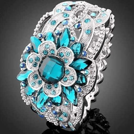 Wholesale Flower Rhinestone Opal Plated Alloy Ring JDC-RS-Hechen005 Rings 禾呈 Wholesale Jewelry JoyasDeChina Joyas De China