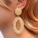 Wholesale Frosted Embossed Alloy Oval Earrings JDC-ES-D767 Earrings 晴雯 Wholesale Jewelry JoyasDeChina Joyas De China