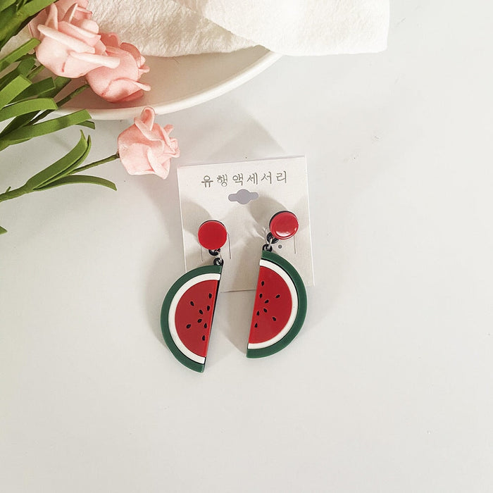 Wholesale fruit acrylic earrings JDC-ES-LIUM046 Earrings 榴芒 Wholesale Jewelry JoyasDeChina Joyas De China