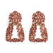 Wholesale full diamond metal earrings JDC-ES-LIUM018 Earrings 榴芒 Wholesale Jewelry JoyasDeChina Joyas De China