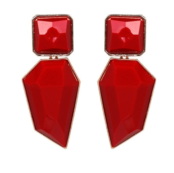 wholesale Geometric acrylic earrings JDC-ES-f102 earrings JoyasDeChina Red Wholesale Jewelry JoyasDeChina Joyas De China