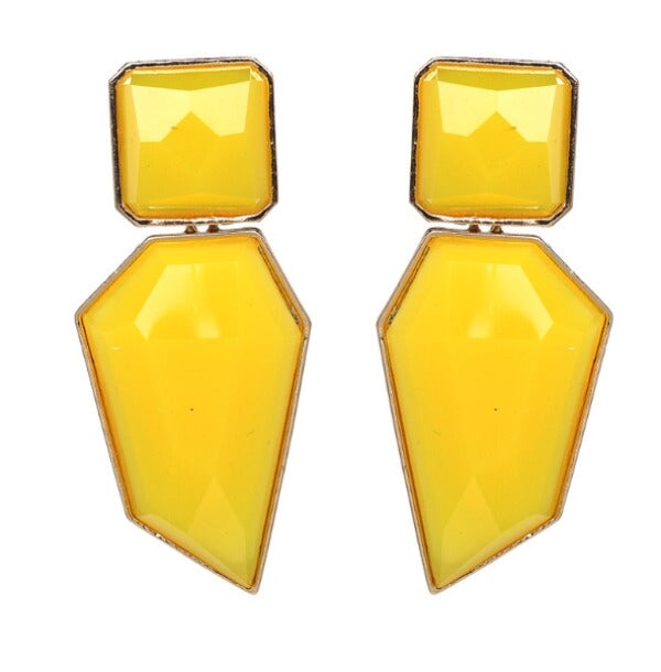 wholesale Geometric acrylic earrings JDC-ES-f102 earrings JoyasDeChina Yellow Wholesale Jewelry JoyasDeChina Joyas De China
