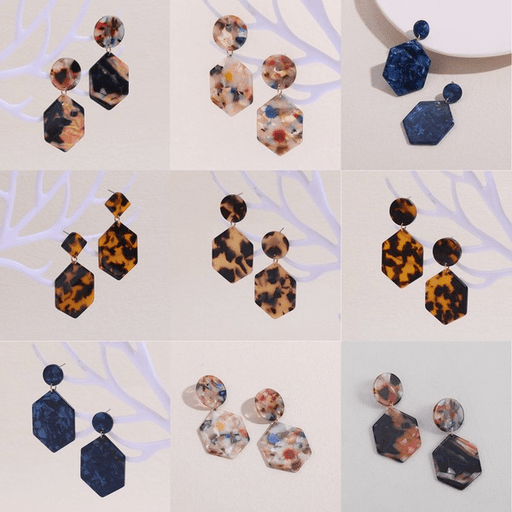 Wholesale Geometric Circle Acetate Sheet Acrylic Resin Leopard Print Earrings JDC-ES-Ruol006 Earrings 若龙 Wholesale Jewelry JoyasDeChina Joyas De China