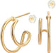 Wholesale Geometric Gold Zircon Hoop EarringsJDC-ES-Huix004 Earrings 卉馨 14k Gold B Wholesale Jewelry JoyasDeChina Joyas De China