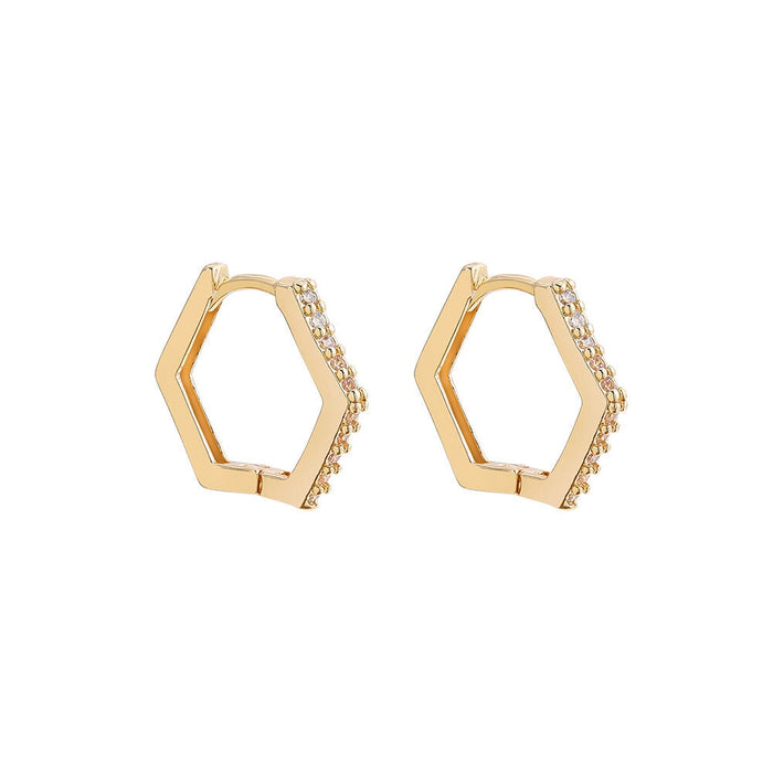 Wholesale Geometric Metal Hoop Earrings JDC-ES-Ruol002 Earrings 若龙 Two styles A17-2-2-9 Wholesale Jewelry JoyasDeChina Joyas De China