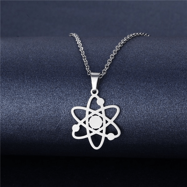 Wholesale Geometric Silver Stainless Steel Floral Heart Necklace JDC-ES-MINGM005 necklaces 敏萌 Wholesale Jewelry JoyasDeChina Joyas De China