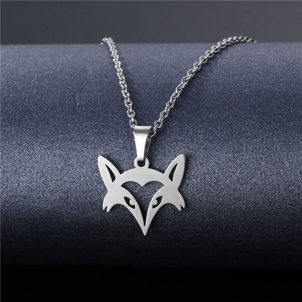 Wholesale Geometric Silver Stainless Steel Floral Heart Necklace JDC-ES-MINGM006 necklaces 敏萌 Wholesale Jewelry JoyasDeChina Joyas De China