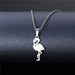 Wholesale Geometric Silver Stainless Steel Floral Heart Necklace JDC-ES-MINGM006 necklaces 敏萌 XL243 Wholesale Jewelry JoyasDeChina Joyas De China