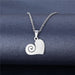 Wholesale Geometric Silver Stainless Steel Floral Heart Necklace JDC-ES-MINGM008 necklaces 敏萌 XL251 Wholesale Jewelry JoyasDeChina Joyas De China