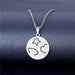 Wholesale Geometric Silver Stainless Steel Floral Heart Necklace JDC-ES-MINGM008 necklaces 敏萌 XL253 Wholesale Jewelry JoyasDeChina Joyas De China