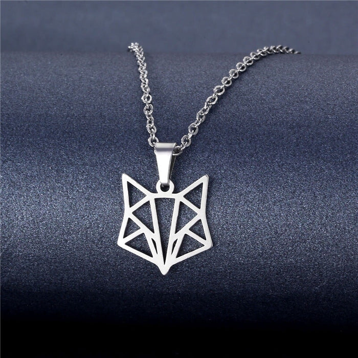 Wholesale Geometric Silver Stainless Steel Floral Heart Necklace JDC-ES-MINGM009 necklaces 敏萌 XL257 Wholesale Jewelry JoyasDeChina Joyas De China