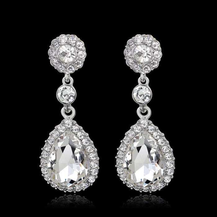 Wholesale glass rhinestone alloy earrings JDC-ES-GSDB006 Earrings 丹比华比 Wholesale Jewelry JoyasDeChina Joyas De China